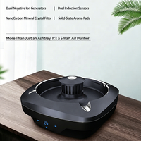 Cendrier purificateur d'air intelligent avec écran LED |   Absorbeur de fumée à ions négatifs à 3 vitesses à détection automatique pour bureau et hôtel