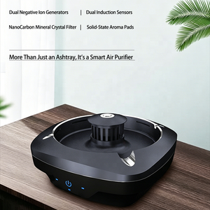 Cendrier purificateur d'air intelligent avec écran LED |   Absorbeur de fumée à ions négatifs à 3 vitesses à détection automatique pour bureau et hôtel - Product Image 2