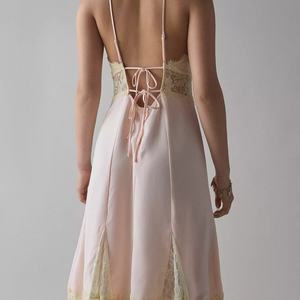 เดรสผ้าซาตินลูกไม้แบบใหม่สำหรับผู้หญิงปี 2025 ดีไซน์หรูหราเบาบางแบบมีสายรัดไหล่ ความยาวปานกลาง สไตล์เซ็กซี่ - Product Image 4