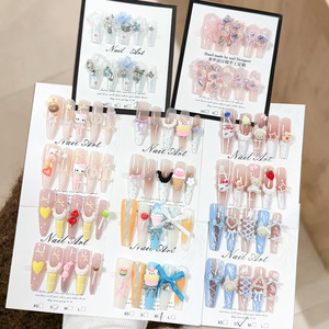 10 <span class=keywords><strong>Uñas</strong></span> Postizas <span class=keywords><strong>Francesas</strong></span> Largas y <span class=keywords><strong>Cuadradas</strong></span> en 3D, Color Rosa Dulce, Diseño Hecho a Mano, Estilo <span class=keywords><strong>de</strong></span> Presión, <span class=keywords><strong>Uñas</strong></span> Adhesivas para Dedos - Product Image 2