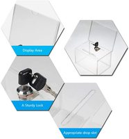 Boîte à dons transparente en acrylique personnalisée, boîte à suggestions sécurisée avec serrure, logo personnalisé, impression sérigraphique, épaisseur personnalisée