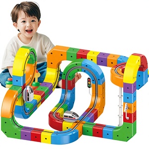 Jouets éducatifs électroniques pour enfants, circuit de course de voitures à assembler soi-même, piste de course pour bébés, circuit de course en 3D, jouets en cube, vente en gros - Product Image 1