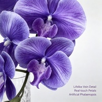 Fleur d'orchidée artificielle en impression 3D à effet réaliste pour la décoration de mariage, 9 têtes