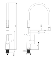 Robinet de cuisine monocommande gris anthracite à montage sur plan, avec flexible et double fonction, en promotion pour la vente en gros