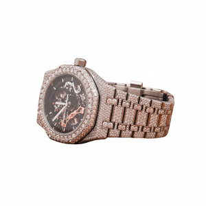 Nouvelle montre de luxe personnalisée Hip Hop avec diamant moissanite rond personnalisé pour hommes avec cadran noir personnalisé, design unique - Product Image 1