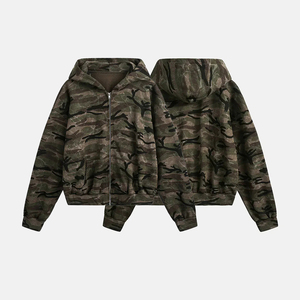 เสื้อฮู้ดซิปผู้ชาย KingSen OEM ปักลายอย่างดี ระบายอากาศได้ดี ผ้าฝ้าย 100% เฟรนช์เทอร์รี่ สำหรับฤดูหนาว สไตล์ฮิปฮอป พิมพ์ลายดิจิทัล - Product Image 5