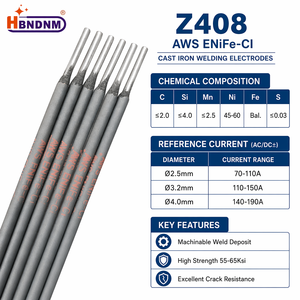 Électrode de soudage en fonte AWS A5.15 ENiFe-C1 Z408 à noyau nickel-fer pour la réparation de la fonte ductile 2,5 mm 3,2 mm 4,0 mm - Product Image 2