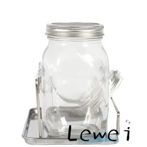 large capacity Glass Seed Sprouting Jar Kit with Sprouter Lids Stand Tray