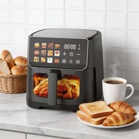 Friteuse à air intelligente personnalisée par le fabricant, grande capacité 6,5 L, sans huile, faible teneur en matières grasses, pour usage domestique