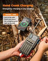 Banco de Energía Solar de 20000mAh con Radio FM, Manivela, Cargador Portátil para Exteriores, Altavoz Impermeable, Alarma SOS y Luz LED
