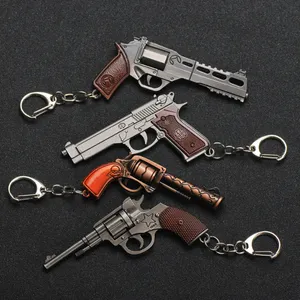 Benutzer definierte Schlüssel bund Schlüssel anhänger Sublimation Schlüssel ring Rohlinge für Kunst handwerk Benutzer definierte Karabiner verschluss Metall Mini Gun Schlüssel bund