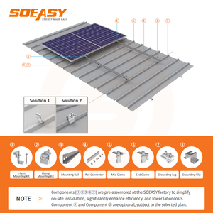 Système d'énergie solaire Soeasy avec structure en acier inoxydable pour toit en tuiles inclinées, montage pour panneaux solaires photovoltaïques résidentiels - Product Image 3