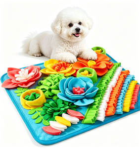 Alfombra Olfativa para Perros, Juguete de Enriquecimiento, Almohadilla de Alimentación Lenta Interactiva para Aliviar la Ansiedad, con Diseño Floral de Poliéster - Product Image 1