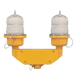 Luzes de obstrução de aviação dupla de baixa intensidade baseadas em LED DL10D, lâmpada de obstrução de aeronaves, luz de advertência de obstrução