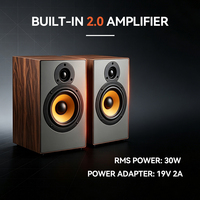 Enceinte d'étagère active professionnelle 2 voies stéréo en bois pour système audio domestique, logo personnalisé pour distributeur