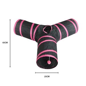 Pet kedi delik tüp kedi oyuncak 3-way katlanabilir kapalı için uygun kedi tüneli gizlemek delik yavru yavru tavşan - Product Image 4