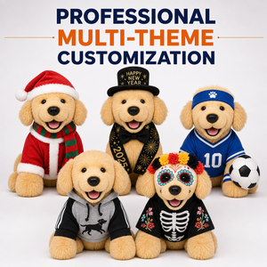 Peluche Personalizado <span class=keywords><strong>de</strong></span> Perro Retriever Deportivo Activo, Fabricante Profesional, Regalo <span class=keywords><strong>de</strong></span> Navidad 2026, Juguete <span class=keywords><strong>de</strong></span> Peluche <span class=keywords><strong>de</strong></span> Moda OEM ODM - Product Image 2