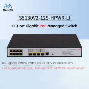 สวิตช์อัจฉริยะระดับองค์กร H3C S5130V2-LI ซีรีส์ รองรับกิกะบิต 10/12/20 พอร์ต 10G SFP+ PoE+ QoS SNMP - Product Image 1