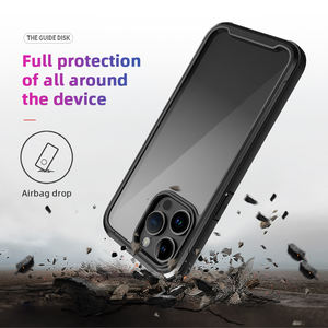 Funda de teléfono 3 en 1 con armadura de aluminio sólido, cubierta acrílica transparente con gradiente negro para iPhone 14 Pro Max, gran oferta 2022 - Product Image 5