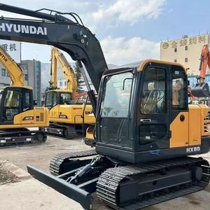 Mini-excavatrice sur chenilles Hyundai HX80 d'occasion de haute qualité avec cabine confortable, mini-excavatrice Hyundai HX80 d'occasion 8t à prix avantageux - Product Image 1