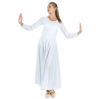 Robe de danse de louange pour femmes, 100% polyester, coupe ample, longue, à manches longues