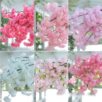 Rosa Blüte künstliche Blume Simulation Blume künstliche Kirschblüte Baum Stiele Faux Kirsche Blumen für Hochzeit Home Decor
