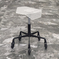 Chaise de Barbier Moderne Haut de Gamme Tendance et Populaire pour Salon, Réglable, Pivotante, en Acier Inoxydable, avec Pompe Hydraulique et Base 5 Étoiles