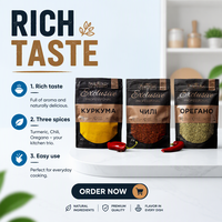 Sachet Doypack Personnalisé Imprimé pour Épices, Refermable avec Fermeture Éclair, Anti-Humidité, pour Poudre d'Assaisonnement