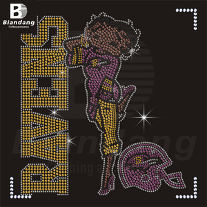 Transferencia de calor de diamantes de imitación Bettyboop personalizada para camisetas DIY <span class=keywords><strong>NFL</strong></span> Sports Team Logo Iron-On Transfers Girl Clothing Design - Product Image 6