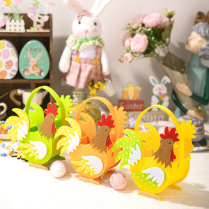 Keranjang penyimpanan ayam jantan 3D warna-warni dekorasi Paskah baru tas permen tas tangan ayam jantan kartun - Product Image 3