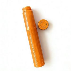 Tube en plastique PET rouge résistant aux enfants avec bouchon à pression, taille et logo personnalisés pour le stockage de comprimés à croquer - Product Image 2