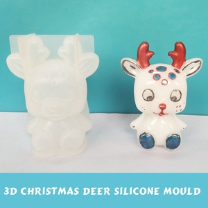 Nouvellement belle utilisation de bricolage personnalisé 3D moule en <span class=keywords><strong>silicone</strong></span> époxy résine de cerf <span class=keywords><strong>Sika</strong></span> de Noël - Product Image 3