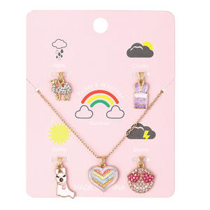 Kalp gökkuşağı dondurma çocuklar takı seti zincir kolye yürümeye başlayan - Product Image 2