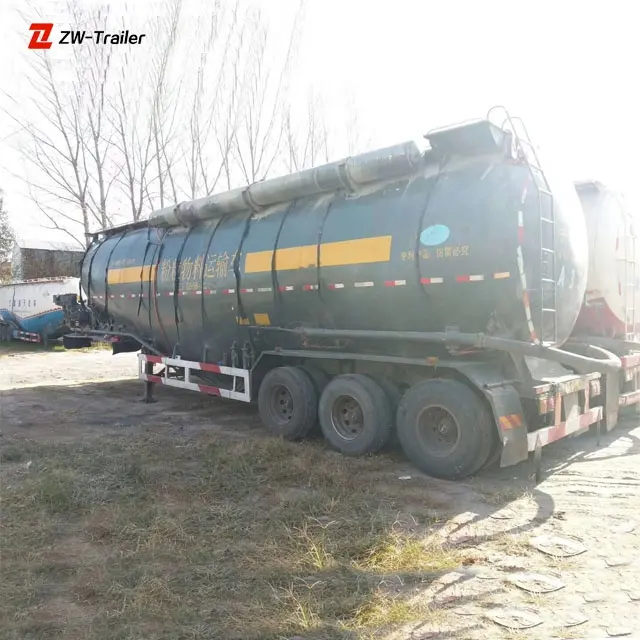 high quality used price dry bulk cement tanker trailer with air compressor for sale