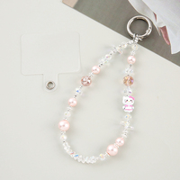 Chaîne de sac, porte-clés perlé, dragonne et lanière pour téléphone portable en verre cristal délicat, coloré et pailleté, orné de perles chaton et de perles poisson
