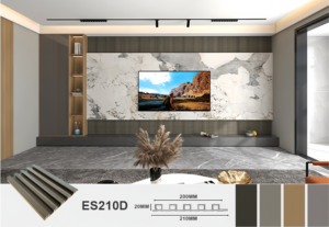 Panneaux muraux modernes en grain de bois Garniture 3D WPC Latte intérieure noire étanche à l'eau pour salle de sport et maisons en bois - Product Image 4