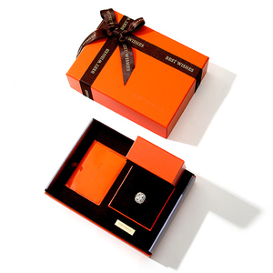 <b>Orange</b> Cardboard Jewelry and Cosmetic Gift Box Set with Ribbon for Packaging - Product Image 6