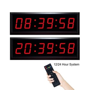 Horloge murale numérique LED grand format ZX 4 pouces à 6 chiffres, double affichage, pour café, bar, magasin, affichage de l'heure électrique - Product Image 3