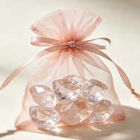 Pochette en organza avec cordon de serrage, logo personnalisé, multicolores, sac cadeau transparent pour mariage, bijoux, cosmétiques, emballage de bonbons