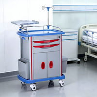Chariot de Traitement Médical Multifonctionnel en Alliage d'Aluminium et ABS pour Anesthésie et Médicaments, Durable, pour Hôpitaux, Hôtels et Centres Commerciaux
