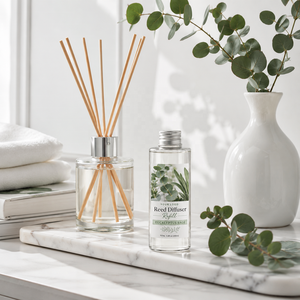 Diffuseur de parfum d'intérieur de luxe écologique en verre avec bâtonnets – Recharge pour la maison, le bureau, la salle de bain, l'hôtel et la chambre - Product Image 5