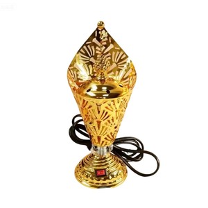 Bruciatore di Incenso Elettrico in Metallo Dorato Stile Dubai, Bellissimo Design Arabo per Bakhoor, Spina AU, per Legno di Sandalo - Product Image 4