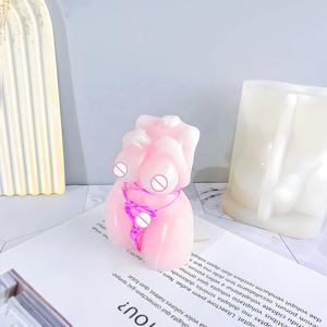 DM791 al por mayor 3D cuerpo vela molde <span class=keywords><strong>silicona</strong></span> cera molde mujer Persona Humana chica cuerpo en forma figura resina Molde - Product Image 2
