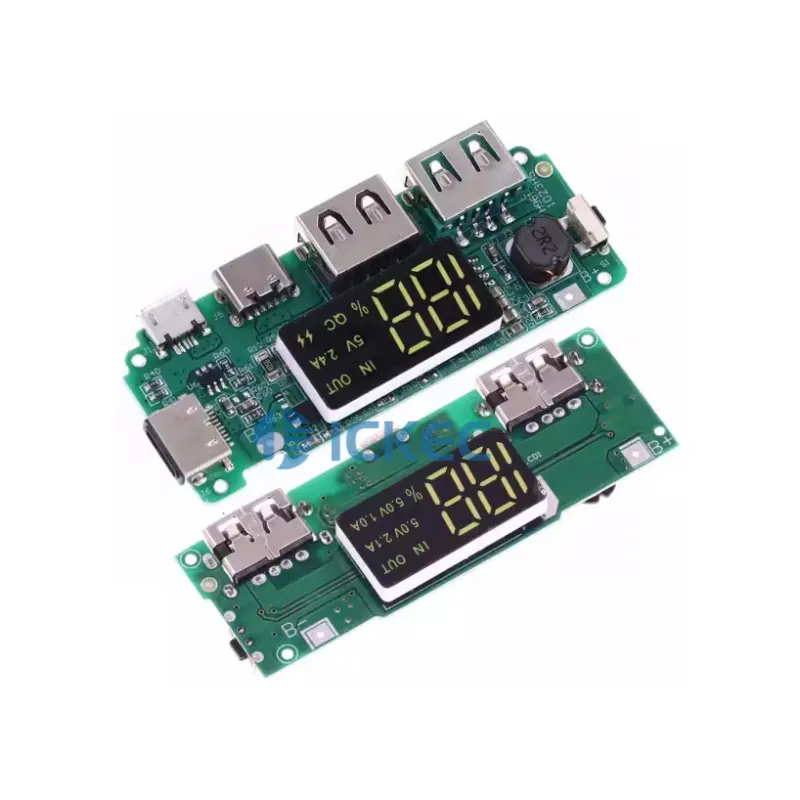 5V2.4A 2A 1A Dual USB Output Boost Module 18650 Li-ion Battery Count Display Charging Module