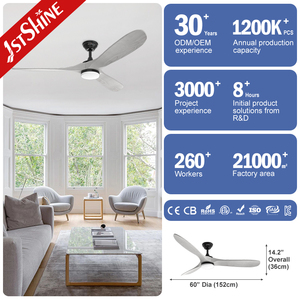 1stshine LED quạt trần nhà cung cấp OEM lưỡi gỗ Dimmable 60 inch quạt trần với LED ánh sáng - Product Image 3