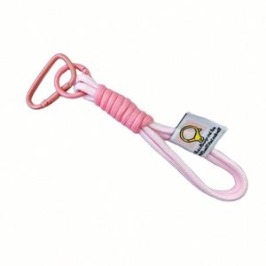 Porte-clés en corde d'escalade en tissu nylon tressé multicolore, avec anneau et dragonne personnalisée - Product Image 3