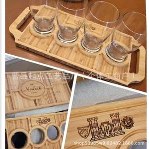 Plateau à boissons créatif en bois, plateau de rangement anti-renversement pour vin et boissons, plateau portable en bois massif pour fruits secs et en-cas - Product Image 5