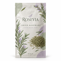 Sachet d'emballage personnalisé pour romarin séché, pochette à trois soudures latérales, en plastique de qualité alimentaire résistant à l'humidité pour herbes et épices, marque privée