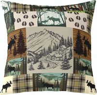 Housse de coussin en forme d'ours, douce et rustique, housse de coussin en forme de cerf, décoration de cabane, housse de coussin en forme de loup, décoration de ferme, élan, intérieur et extérieur