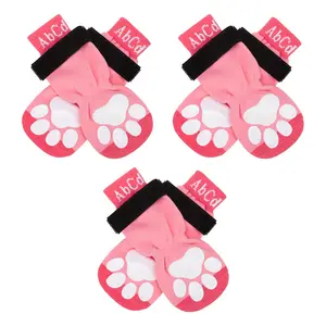 Factory Price Pink Warm Soft Elastic PVC Paw Anti Slip Custom Large Dog Outdoor Socks for Dogs